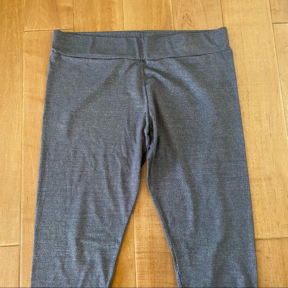 Free People Shimmer Zip Ankle Leggings / Tights in Silver / Grey Sparkle - Picture 4 of 9